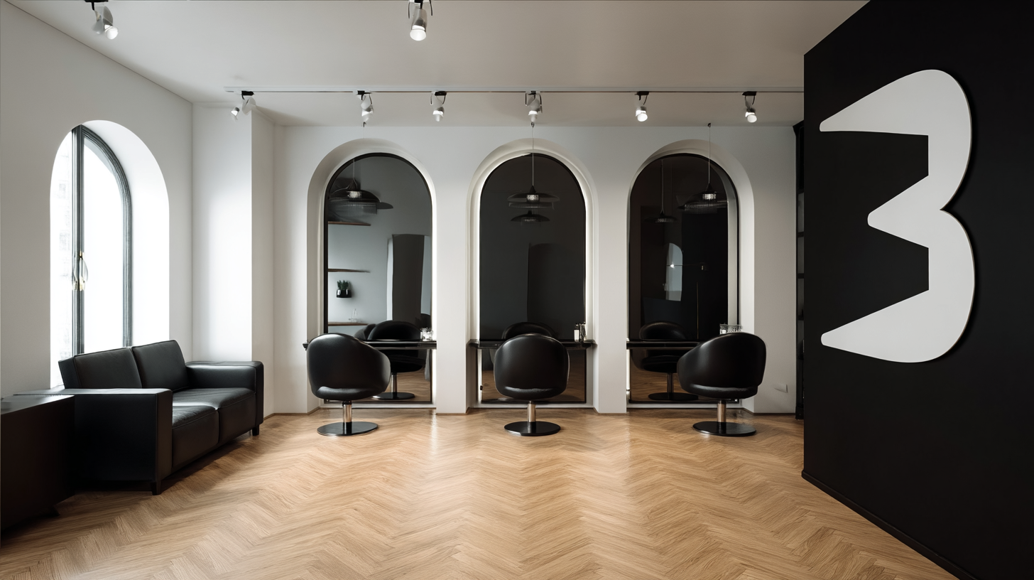 Espace coworking beauté BOOK2WORK VOLTA — vue d'ensemble du salon de coiffure partagé à Paris 3e